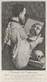 Portrait of Caravaggio, turned to the right and looking at his reflection in a mirror, Henri Simon Thomassin French, Etching