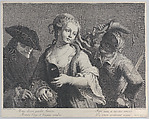 Three half-length figures from a Venetian carnival, Niccolò Cavalli  Italian, Etching and engraving
