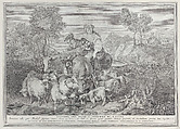 Jacob tending Laban's flock (Giacobbe, che pasce l'armento di Labano), Pietro Monaco (Italian, Belluno 1707–1772 Venice), Etching