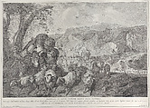 Departure of David the Shepherd from the House of His Father (Partenza di David pastore dalla casa paterna), Pietro Monaco (Italian, Belluno 1707–1772 Venice), Etching