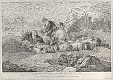 One of the Sons of Noah who Goes to Populate a Part of the Earth (Uno de figli di Noè che va a popolare una parte della terra), Pietro Monaco (Italian, Belluno 1707–1772 Venice), Etching
