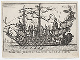 The Argonauts led by Minerva (Reale dell armata di Argonuti con da Minerves), from "The magnificent pageant on the river Arno in Florence for the marriage of the Grand Duke" (Le Magnifique carousel fait sur le fleuve de l'Arne a Florence, pour le mariage du Grand Duc), Anonymous, Etching