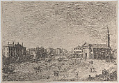 Al Dolo: the church of Dolo, dedicated to San Rocco, on the bank of the Brenta, facing the villa Zanon-Bon, Canaletto (Giovanni Antonio Canal)  Italian, Etching; third state of three (Bromberg)
