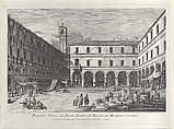 View of the market square near the church of San Giacomo, Giovanni Battista Brustolon  Italian, Etching