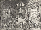 Audience given by Pope Pius V to Cosimo I, Duke of Tuscany, Giovanni Ambrogio Brambilla  Italian, Etching