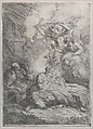 The Nativity with Angels, Bartolomeo Biscaino  Italian, Etching; first state of eight (TIB)