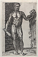 Hercules with his Club and Lion Skin, Anonymous, 16th century, Engraving