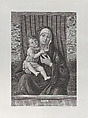 The Virgin and Child seated before a curtain, Luigi Boscolo  Italian, Engraving