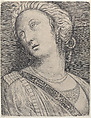 Bust of a woman with her head turned to the left, Attributed to Jacopo de&#39; Barbari (Italian, active Venice by 1497–died by 1516 Mechelen or Brussels), Engraving