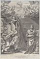 The Annunciation, with Gabriel and other angels at left and God the Father above, Giacomo-Maria Giovannini  Italian, Engraving