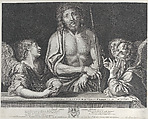 Ecce Homo with three angels, Gilles Rousselet French, Engraving