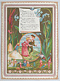 Valentine, Kate Greenaway  British, White card with embossed, scalloped border; chromolithography, gold lithography