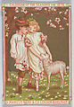 Valentine, Kate Greenaway  British, White card, chromolithography, gold lithography