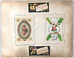 Valentine, Kate Greenaway (British, London 1846–1901 London), White card cameo-embossed, scalloped border, with chromolithography, gold lithography