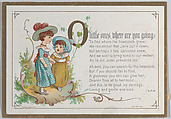 Valentine, Kate Greenaway  British, White card,  chromolithography