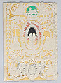 Valentine, Anonymous, Open-work cameo embossed  lace paper, colored paper wafers, glass mirror, gold-printed motto