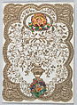 Valentine, Anonymous, Cameo embossed, gilded lace paper, chromolithography