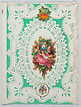 Valentine, Anonymous, Open-work cameo embossed paper, chromolithography, colored paper