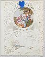 Valentine, Anonymous, Cameo-embossed, open-work lace paper, chromolithography, colored paper