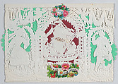 Valentine, Anonymous, Open work, cameo embossed lace paper, colored paper, chromolithography