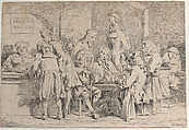 Playing Tric Trac, Philippe Jacques de Loutherbourg  French, Etching