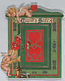 Valentine - Mechanical, Cupids with safe and money, Anonymous, British or American, 19th century British or American, Heavy card stock, chromolithography, brass grommet