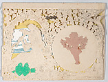 Valentine, Anonymous, Cameo-embossed, open-work lace paper, colored paper, ink