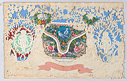 Valentine, Anonymous, Cameo-embossed open-work lace paper, colored paper, chromolithography, die-cut scraps