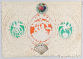 Valentine, Anonymous, Cameo-embossed open-work lace paper, chromolithography, colored paper