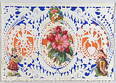 Valentine, Anonymous, Cameo-embossed  open-work lace paper, chromolithography, colored paper, ink 
