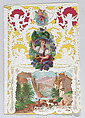 Valentine, Esther Howland  American, Cameo-embossed, open-work lace paper, chromolithography, colored paper