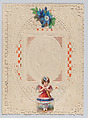 Valentine, Anonymous, Cameo-embossed, open-work lace paper, chromolithography, colored paper