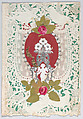 Valentine, Anonymous, Cameo-embossed, open-work lace paper, chromolithography, colored paper, satin fabric