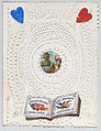 Valentine, Anonymous, Cameo-embossed, open-work lace paper, chromolithography, colored paper