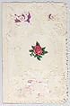 Valentine, Anonymous, Cameo-embossed, openwork lace paper, chromolithography, colored paper, red ink