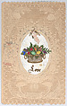 Valentine, Anonymous, Cameo-embossed,   open-work  lace paper, chromolithography, watercolor, die-cut scraps, gilt scrap