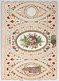 Valentine, Anonymous, Cameo-embossed open-work lace paper, chromolithography, die-cut scrap, gilded paper edging