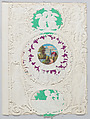 Valentine, Anonymous, Cameo-embossed, open-work lace paper, chromolithography, colored paper