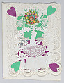 Valentine, Esther Howland (American, Worcester, Massachusetts 1828–1904 Quincy, Massachusetts), Cameo-embossed, open-work lace paper, chromolithography, colored paper