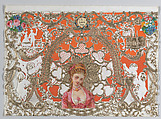 Valentine, Anonymous, Gilded, open-work cameo embossed paper, chromolithography, colored paper