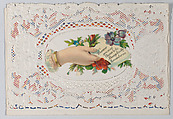 Valentine, Anonymous, Cameo-embossed open-work lace paper, chromolithography, die-cut scrap