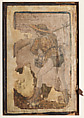 A peasant going to the market, Anonymous, Italian, 15th century, Engraving with hand colouring and manuscript additions throughout, pasted to the inside cover of a medical book