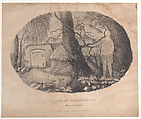 Hidden silhouette of George Washington near his tomb at Mount Vernon, Anonymous, American, 19th century, Lithograph