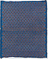 Blue sheet with two borders with a white floral and lace pattern, Anonymous , Italian, late 18th-mid 19th century, Relief print (wood or metal)