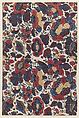 Paste end paper with overall pattern of red, blue, and yellow flowers, Anonymous , Italian, 19th century, Relief print (wood or metal)