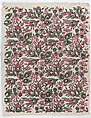 Sheet with overall floral and vine pattern, Anonymous , Italian, late 18th-mid 19th century, Relief print (wood or metal)