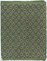 Sheet with overall pink floral pattern on green background, Anonymous , Italian, late 18th-mid 19th century, Relief print (wood or metal)