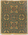 Sheet with a running circles pattern with rosettes, Anonymous , Italian, 19th century, Relief print (wood or metal)