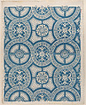 Sheet with a running circles pattern with rosettes, Anonymous , Italian, 19th century, Relief print (wood or metal)