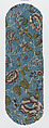Sheet with an overall floral and dot pattern on blue background, Anonymous , Italian, 19th century, Relief print (wood or metal)